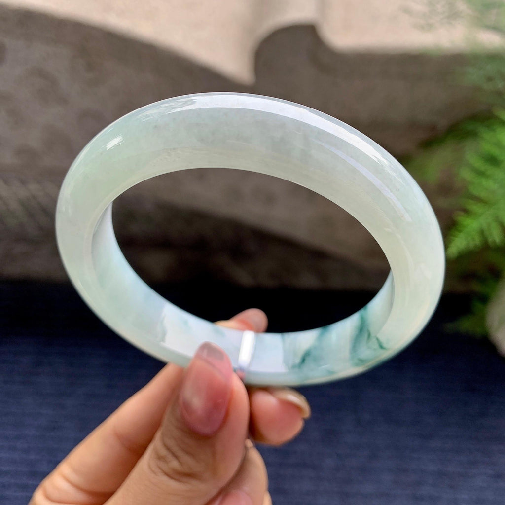 细糯种飘花平安镯（57.1mm）（yc280875）
