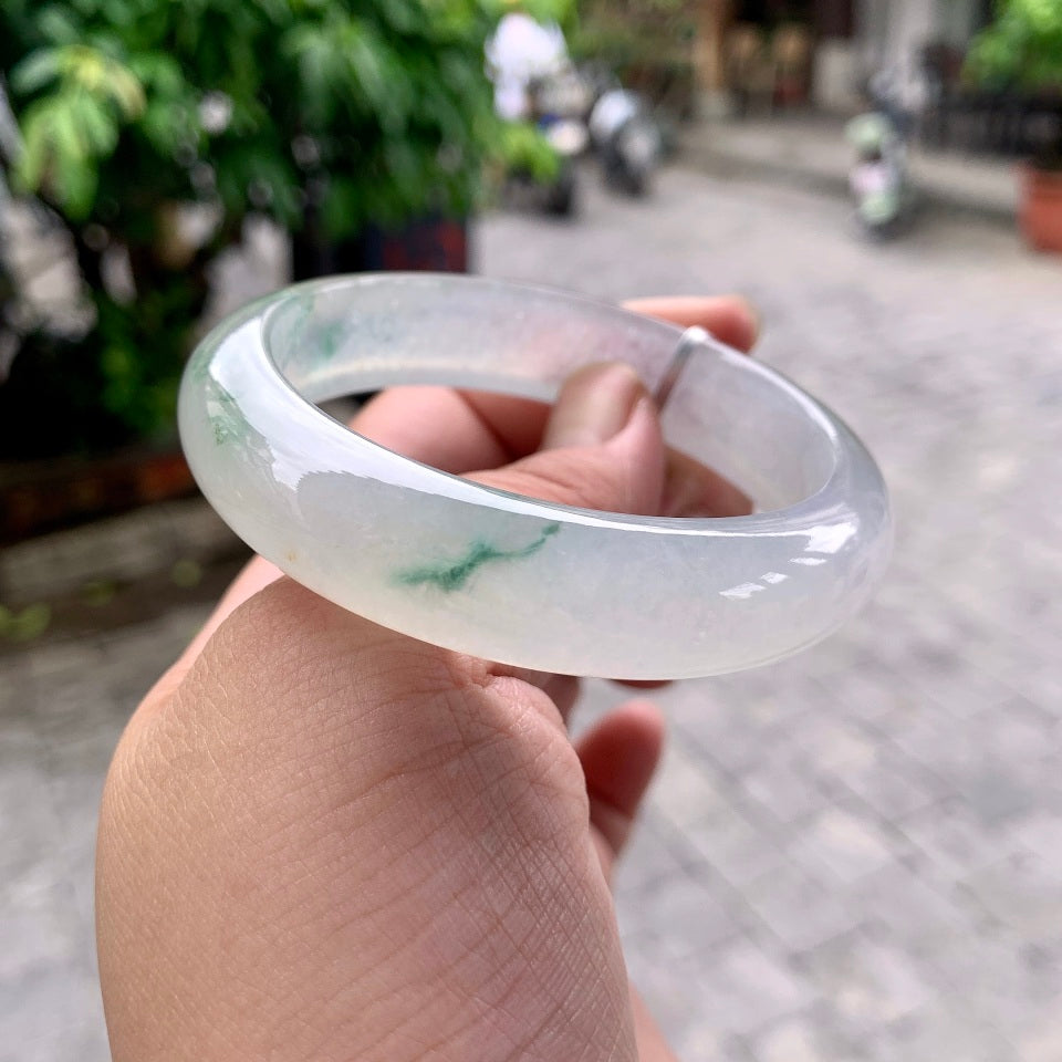 冰种飘花平安镯（55.4mm）（yc167854）