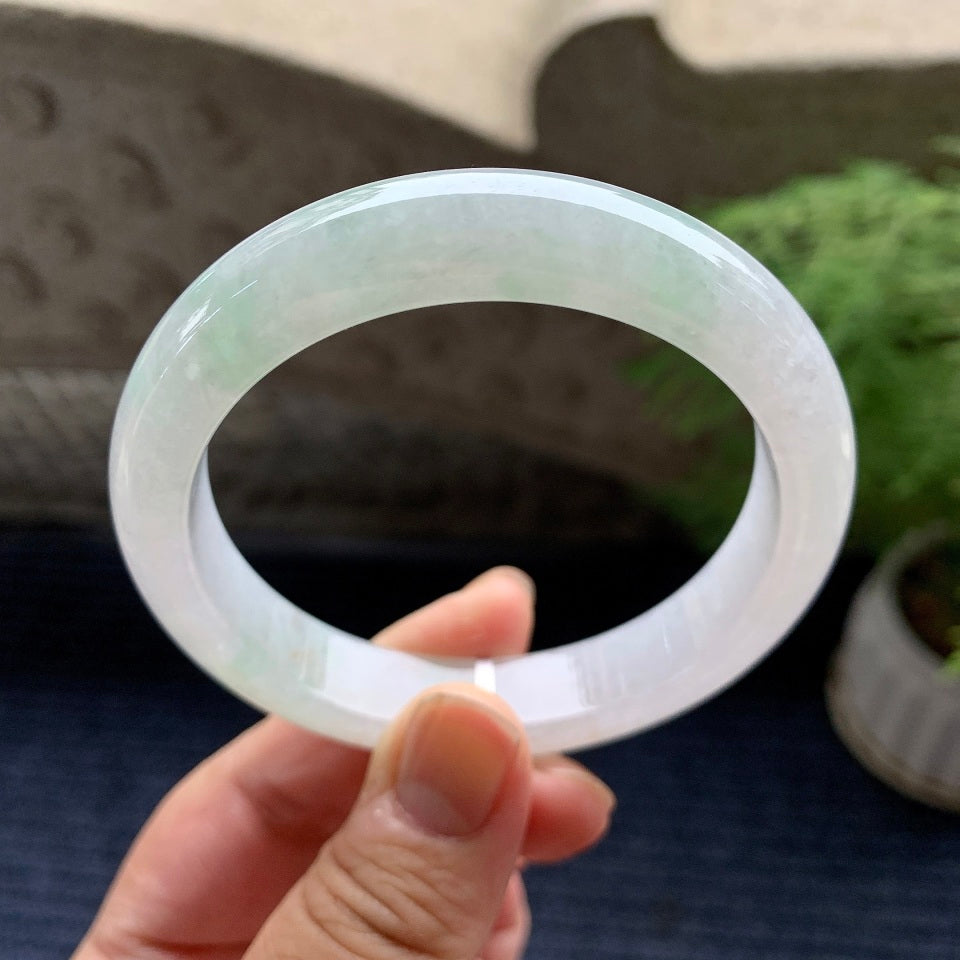 细糯种飘绿平安镯（58mm）（yc093433）