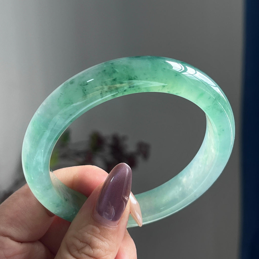 冰种飘花平安镯手镯（57圈）（yc197795）