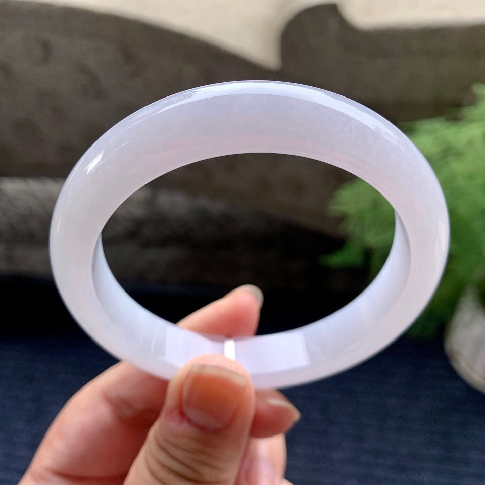 细糯种淡粉底平安镯（59mm）（yc096224）