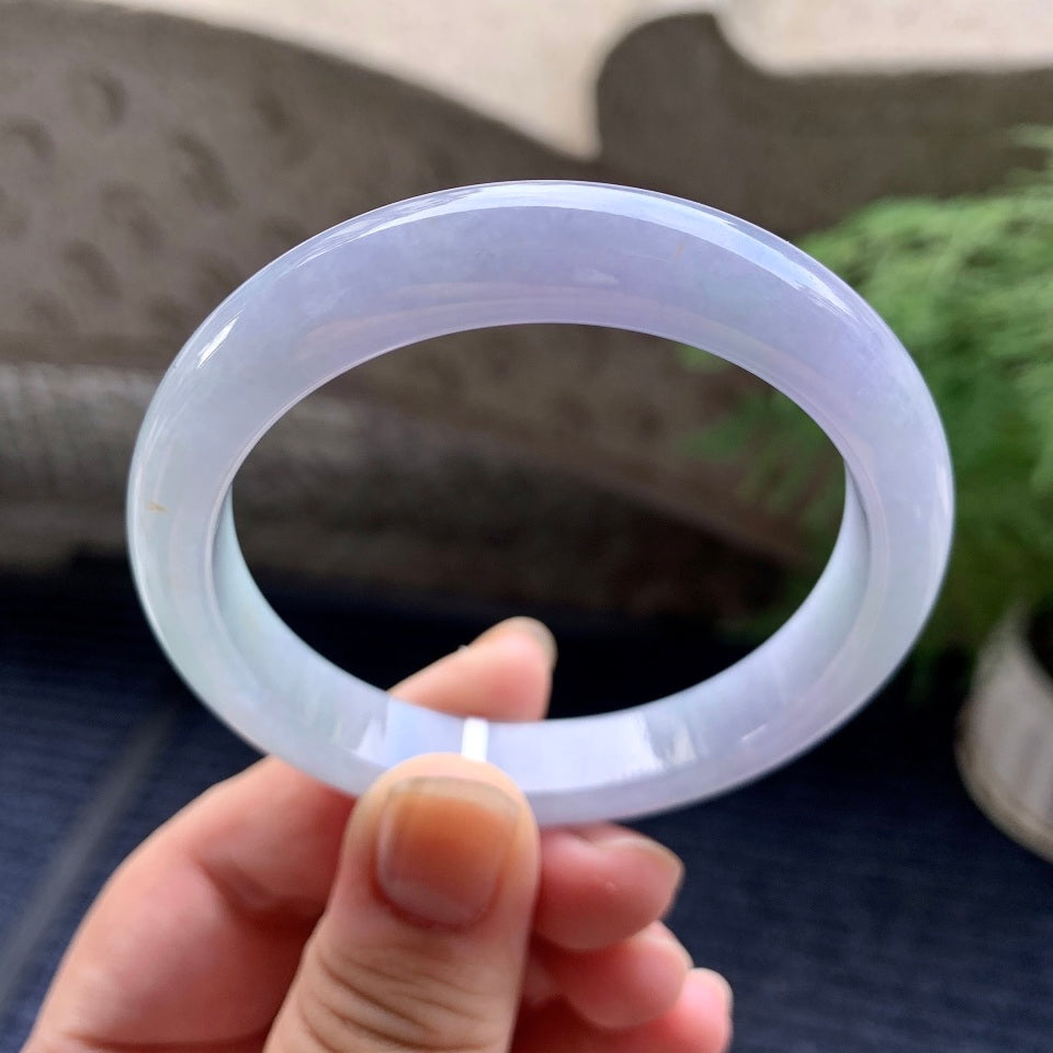 糯冰种紫罗兰平安镯（54.4mm）（yc107005）