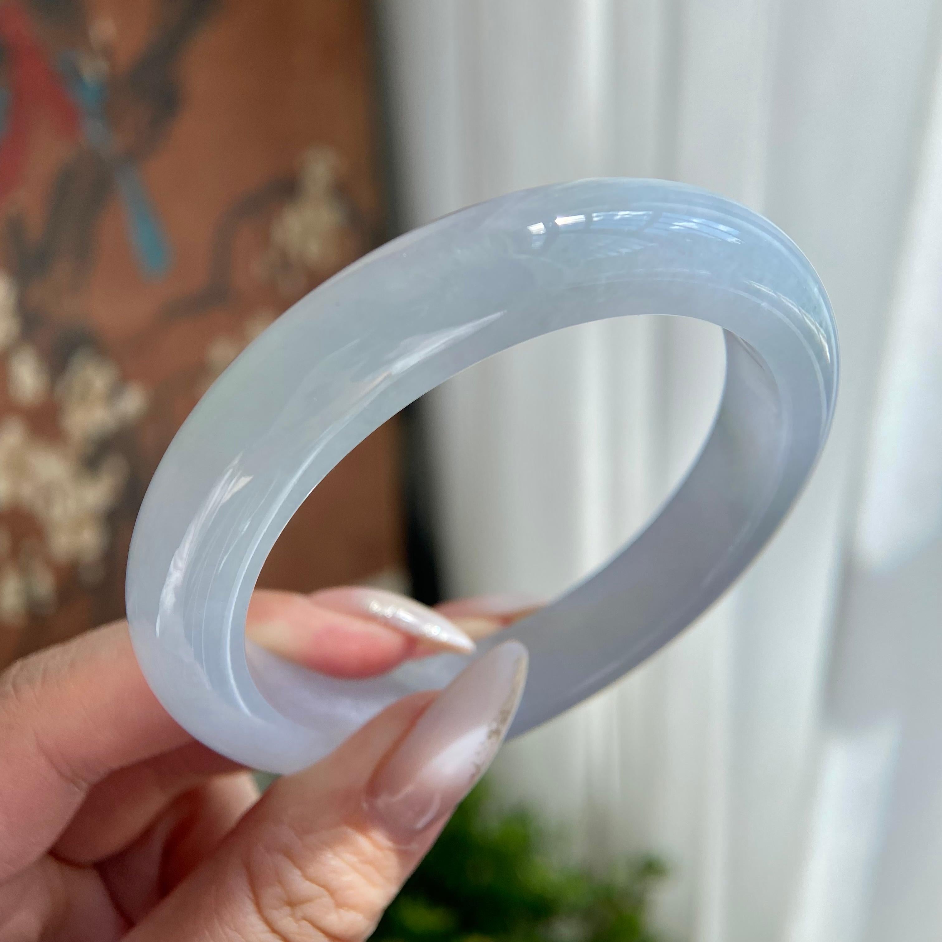 糯冰种淡春彩平安镯（59圈）（yc209984）