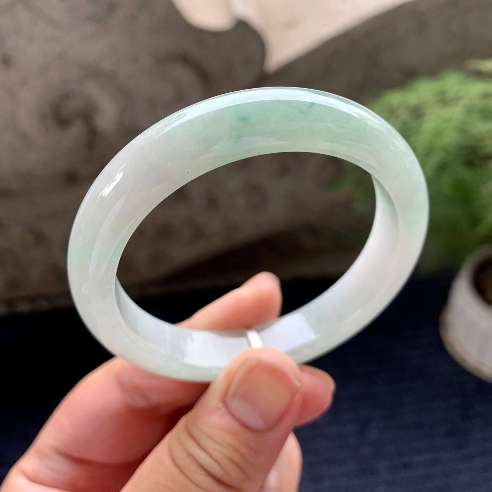 细糯种飘花平安镯（52.8mm）（yc090933）