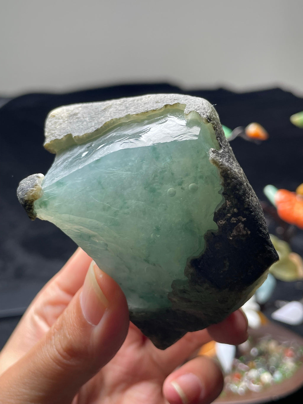 莫西沙开窗冰底飘花牌子料（yc537432）