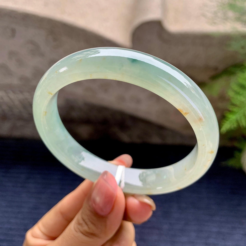 糯冰种晴水飘黄翡平安镯（58.3mm）（yc280874）