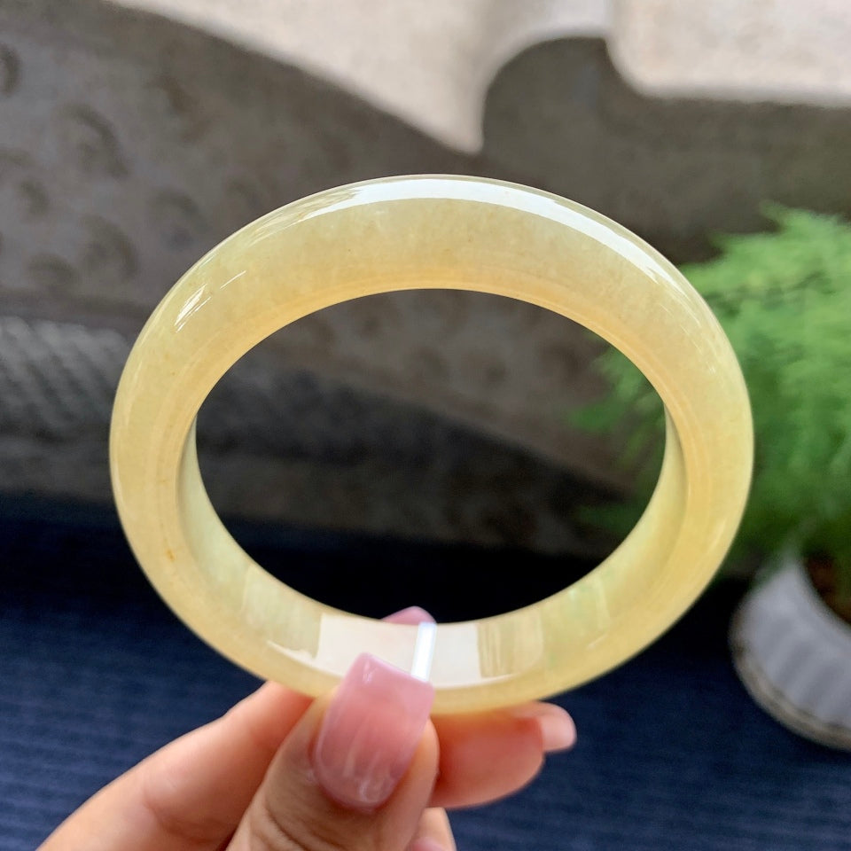 糯冰种黄翡平安镯（56.5mm）（yc092177）