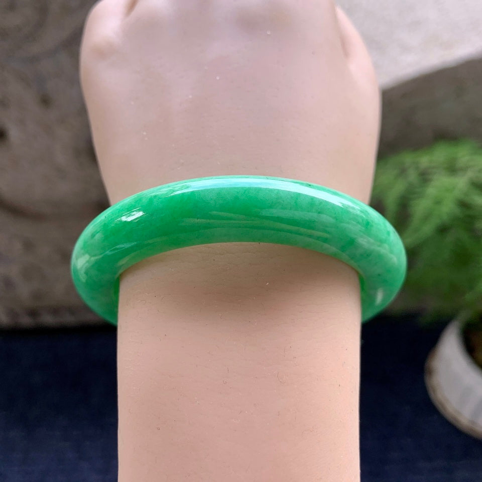 糯种满绿平安镯（55.3mm）（yc089894）