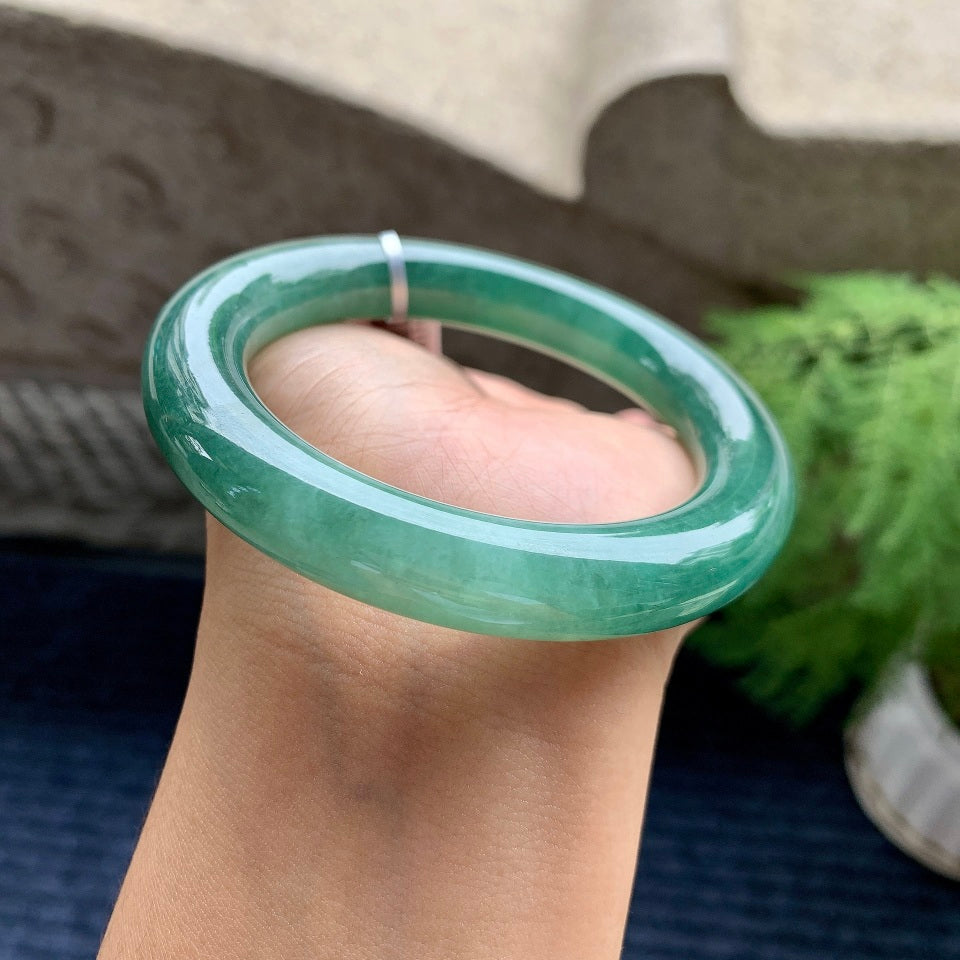 细糯种油青圆条手镯（57.1mm）（yc093336）