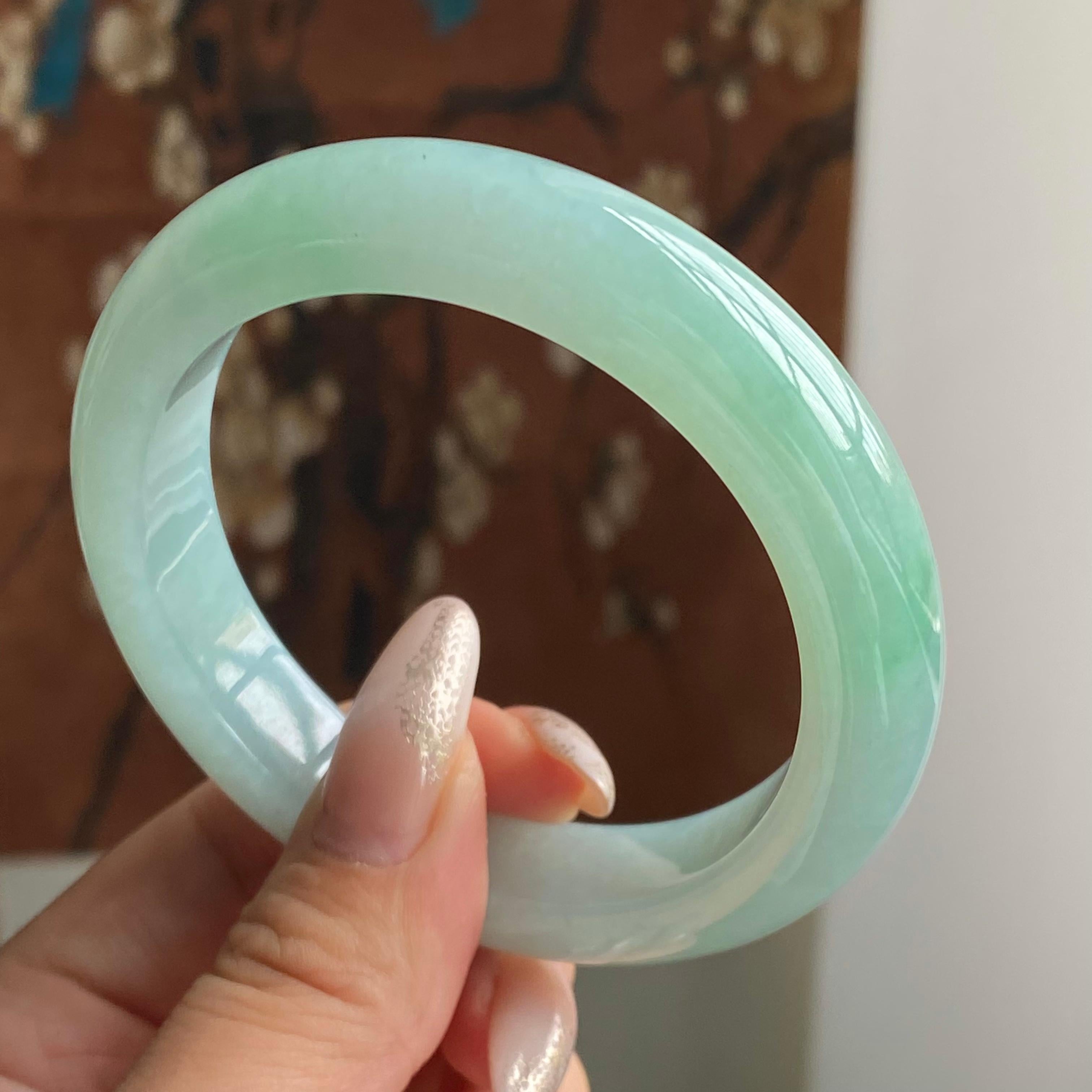 糯冰种晴底平安镯（56圈）（yc221734）