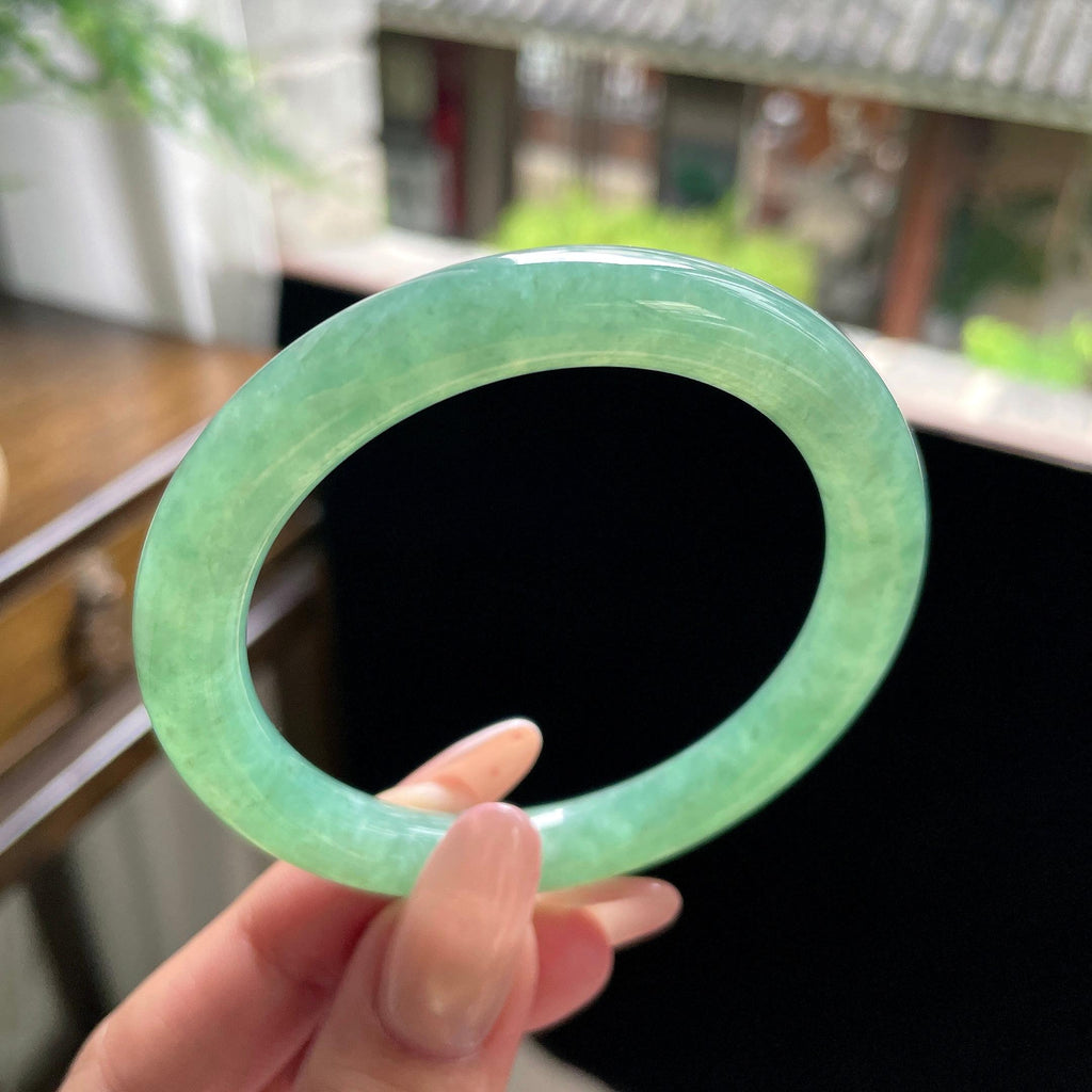 糯冰种满绿圆条美人条 54圈 天然缅甸A货翡翠（yc696429）
