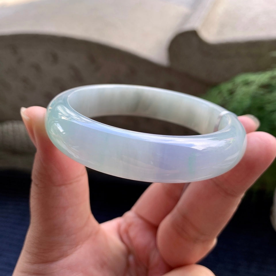糯冰种春彩平安镯（56.3mm）（yc106859）