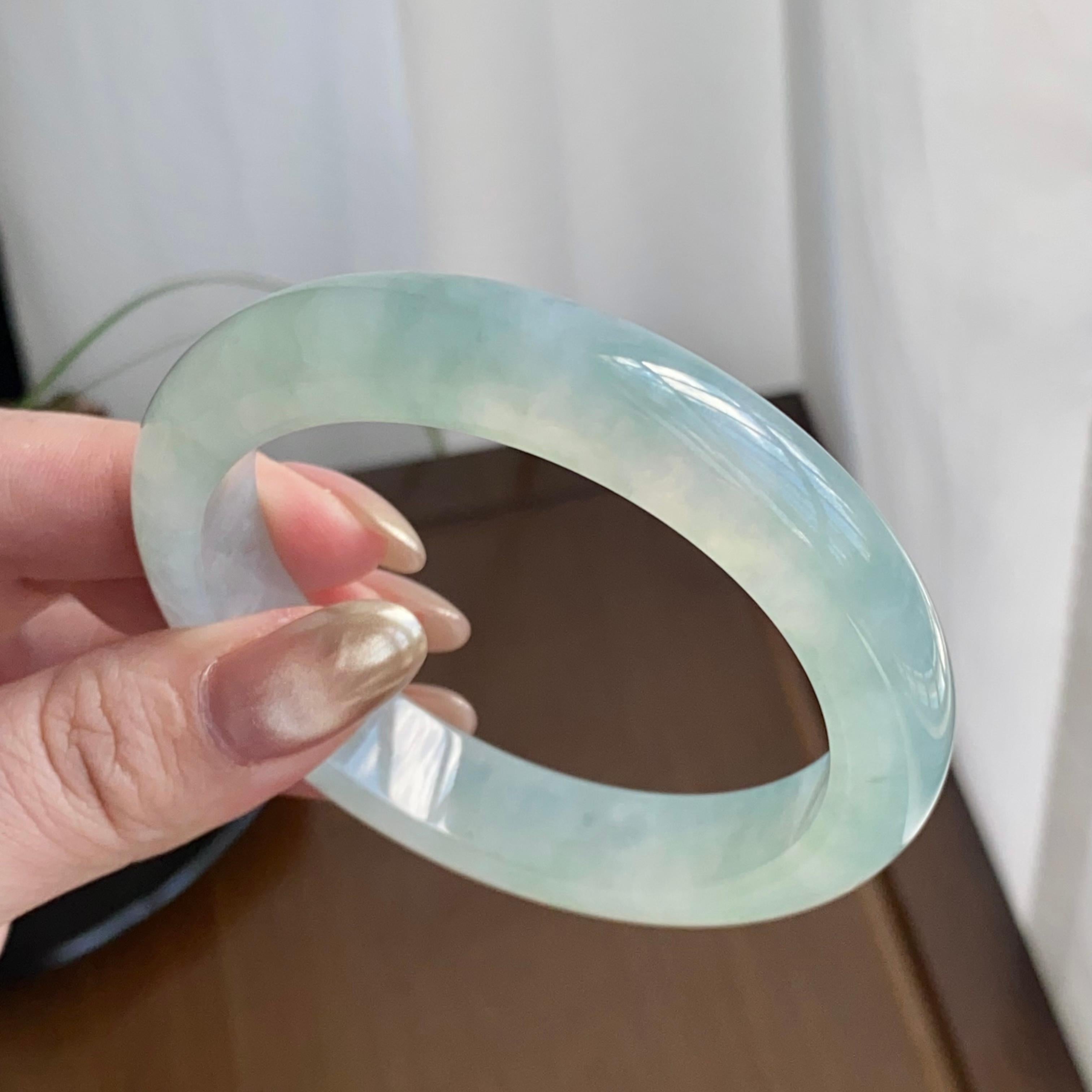 冰种淡晴底平安镯（57圈）（yc258939）