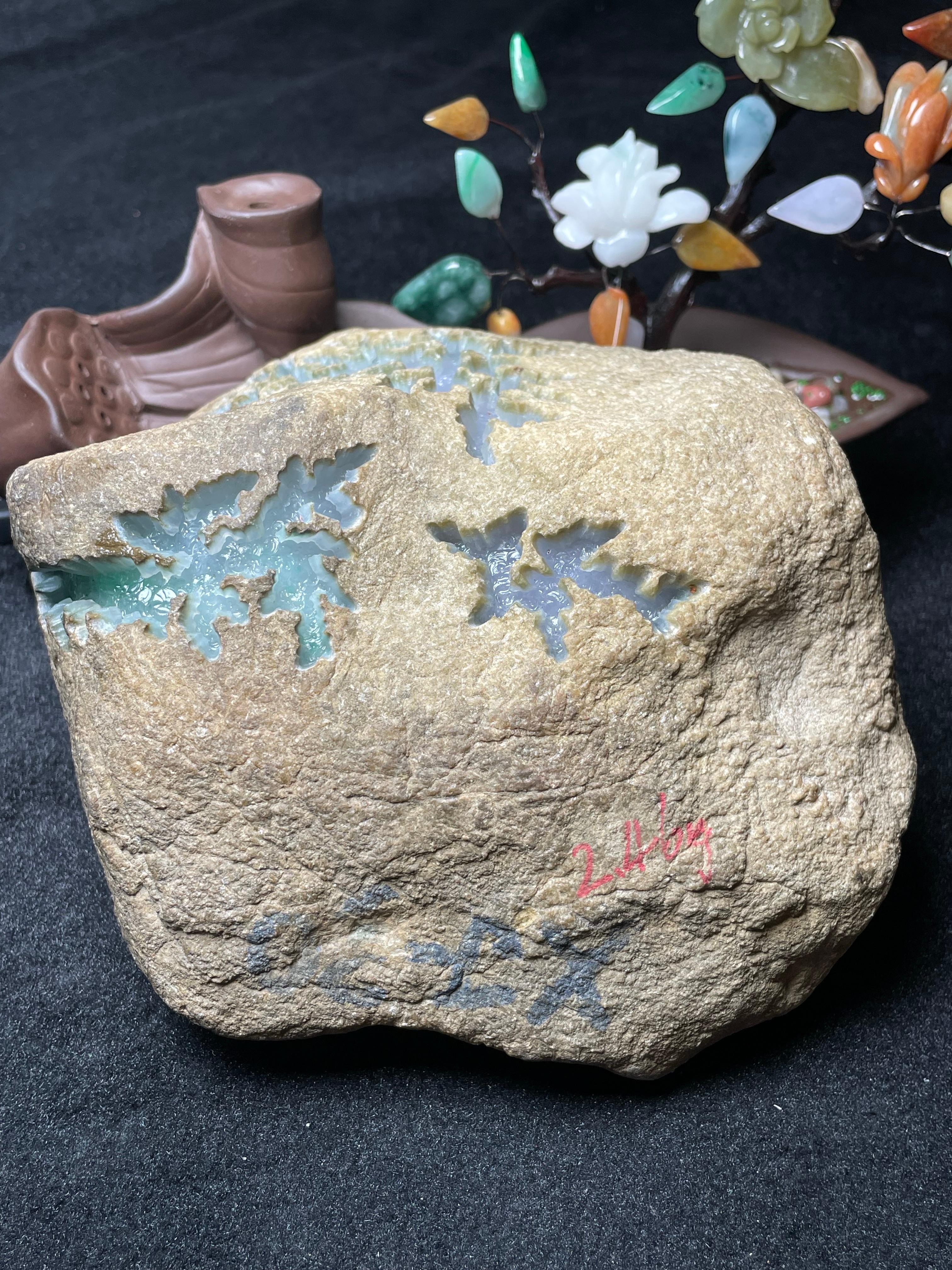 莫西沙开窗春彩飘色手镯料（yc492353）