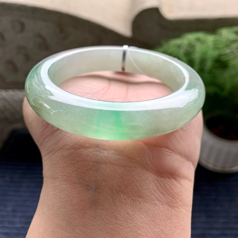 糯冰种晴水平安镯（55.8mm）（yc082099）