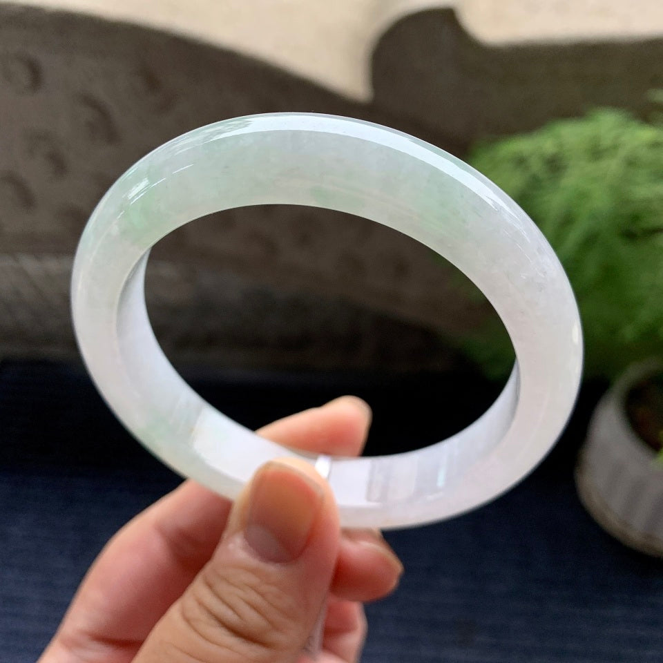 细糯种飘绿平安镯（58mm）（yc093433）