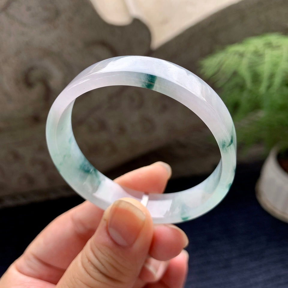 细糯种飘花方镯（52.2mm）（yc090950）