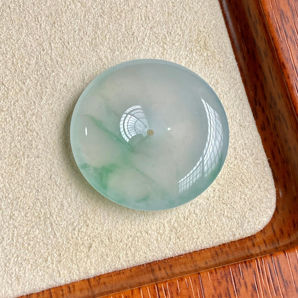 冰种飘金丝阳绿平安扣吊坠（yc196848）