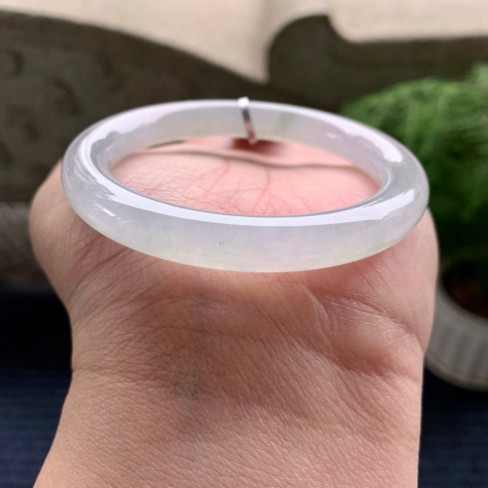 糯冰种无色圆条手镯（52.4mm）（yc082611）