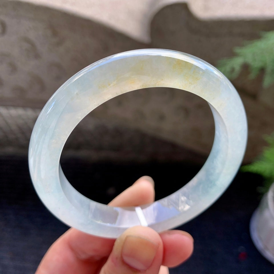 冰种雪花棉黄翡平安镯（56.4mm）（TF07073822）