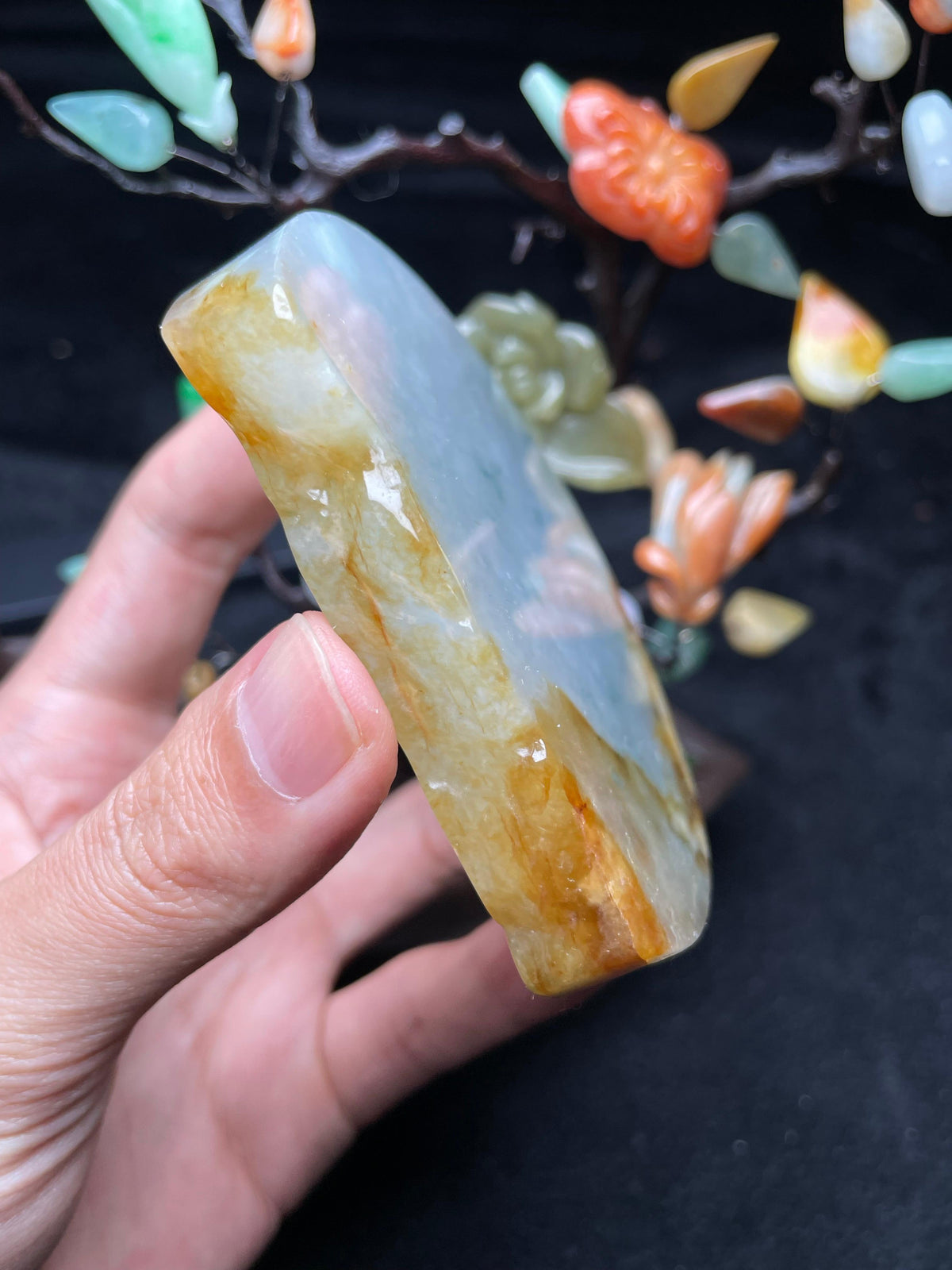 黄翡飘花牌子料（yc709566）