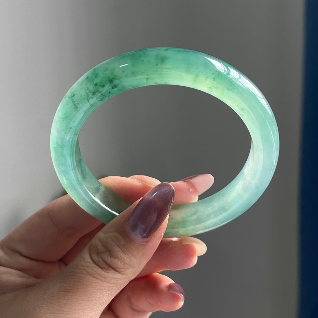 冰种飘花平安镯手镯（57圈）（yc197795）