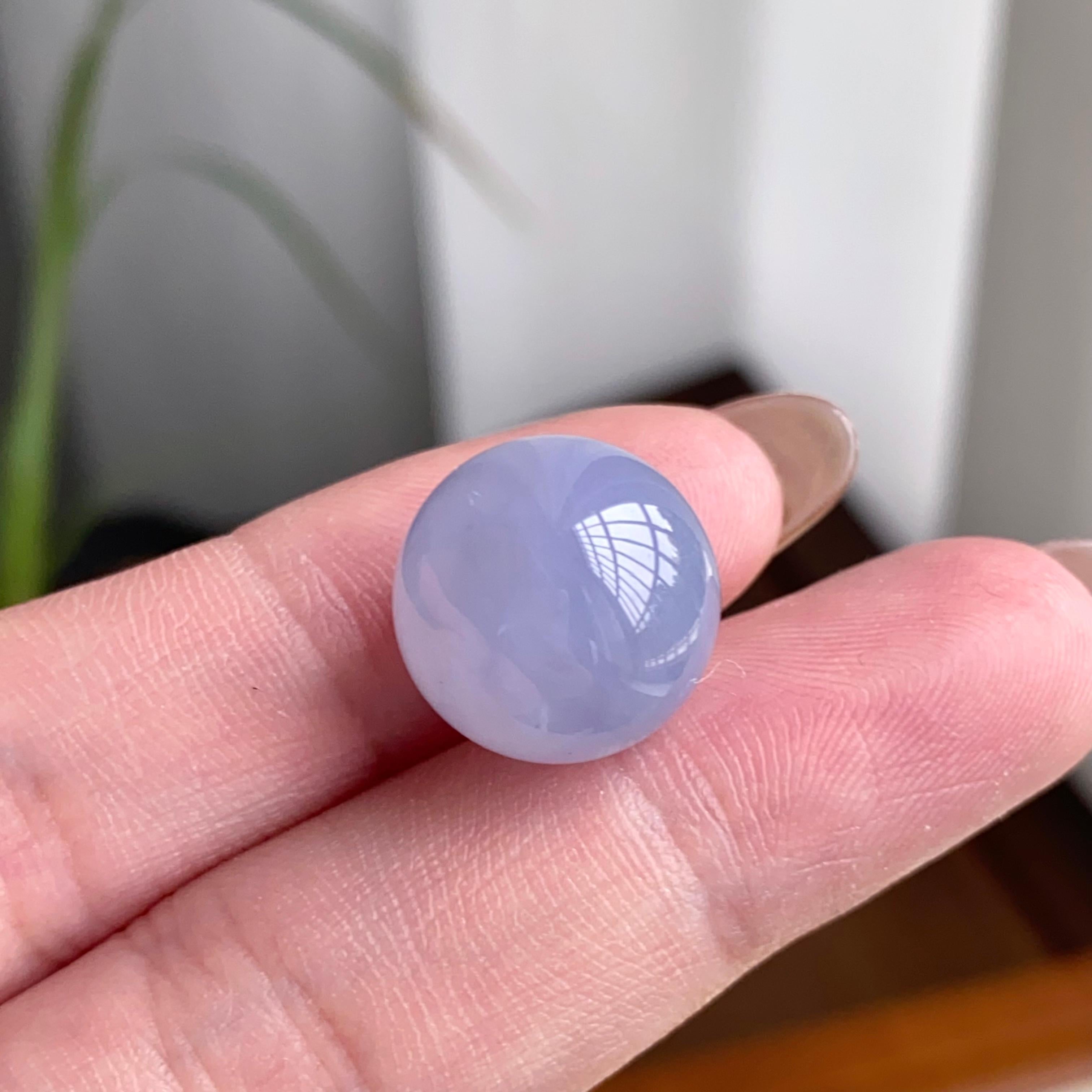 糯冰种紫罗兰单珠（yc260850）