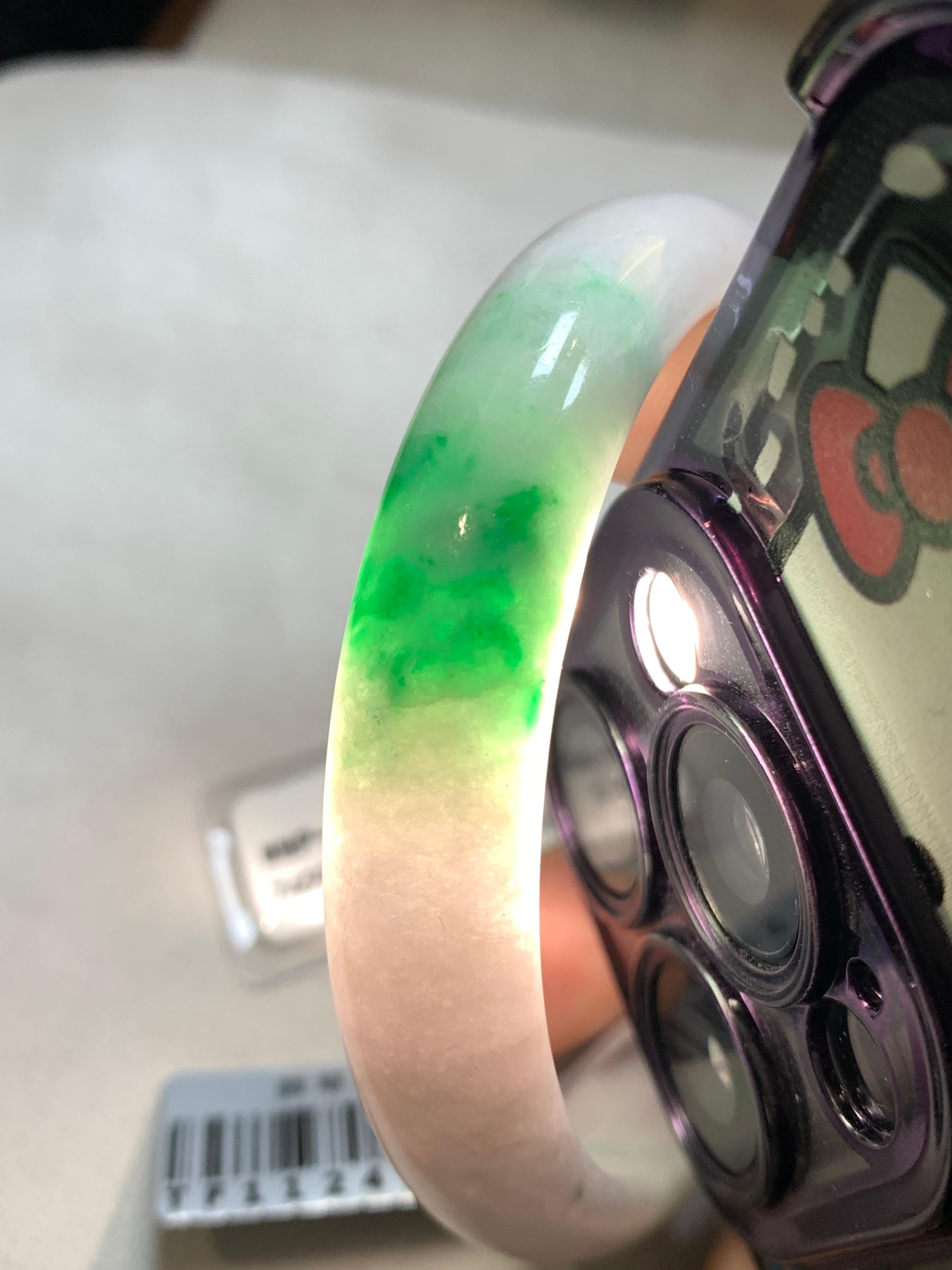 糯种翠绿平安镯（59.8mm）（yc274592）