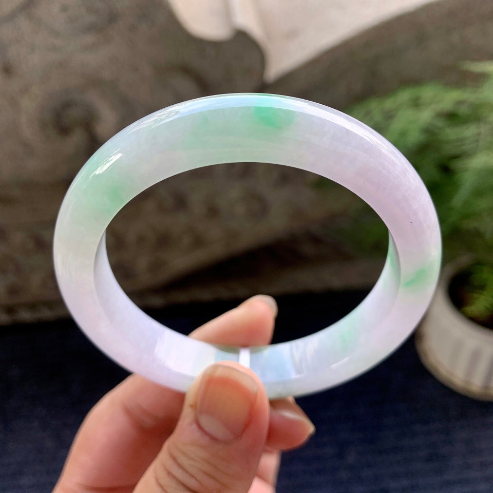 细糯种飘花平安镯（57.6mm）（yc089902）