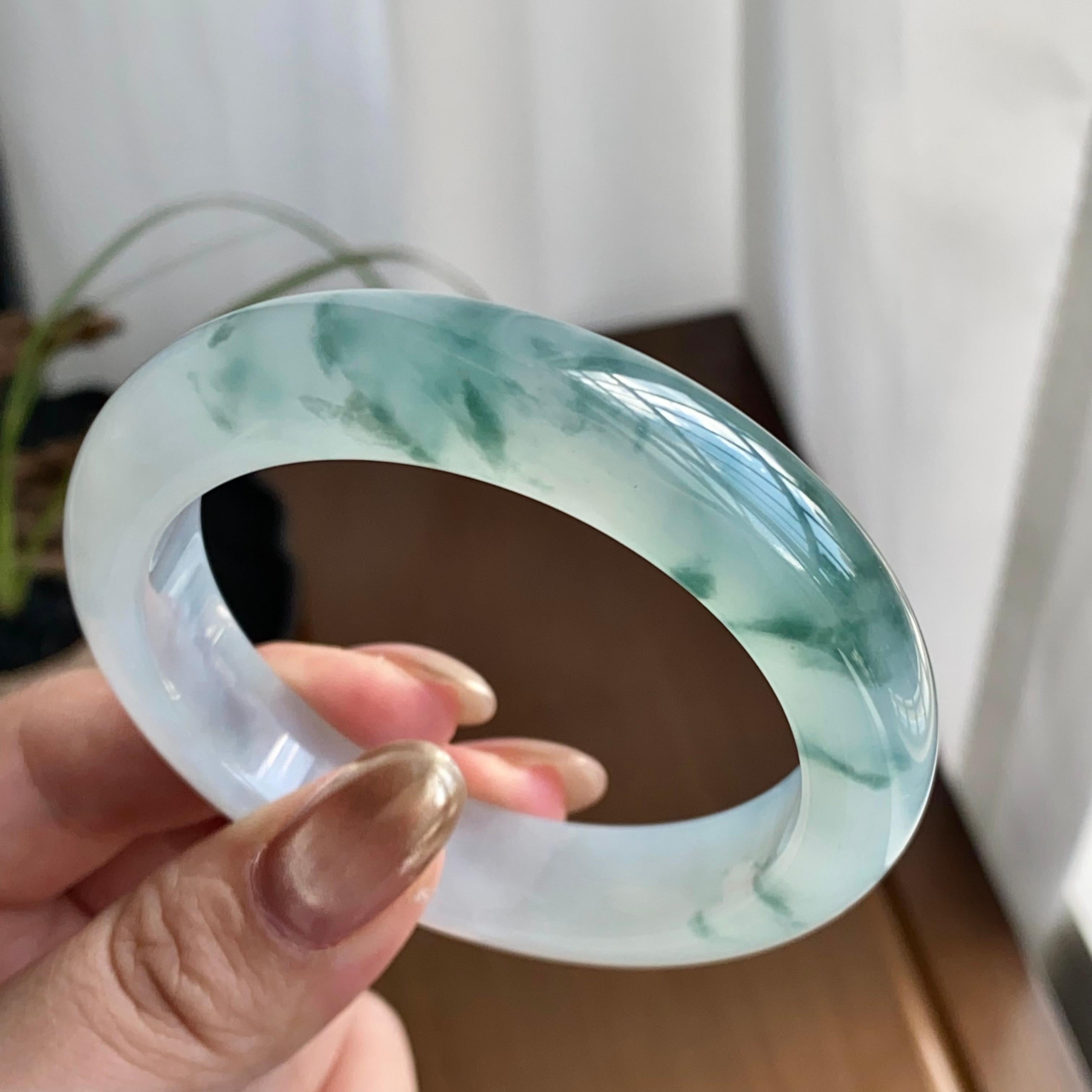 冰种飘花平安镯（53圈）（yc258941）