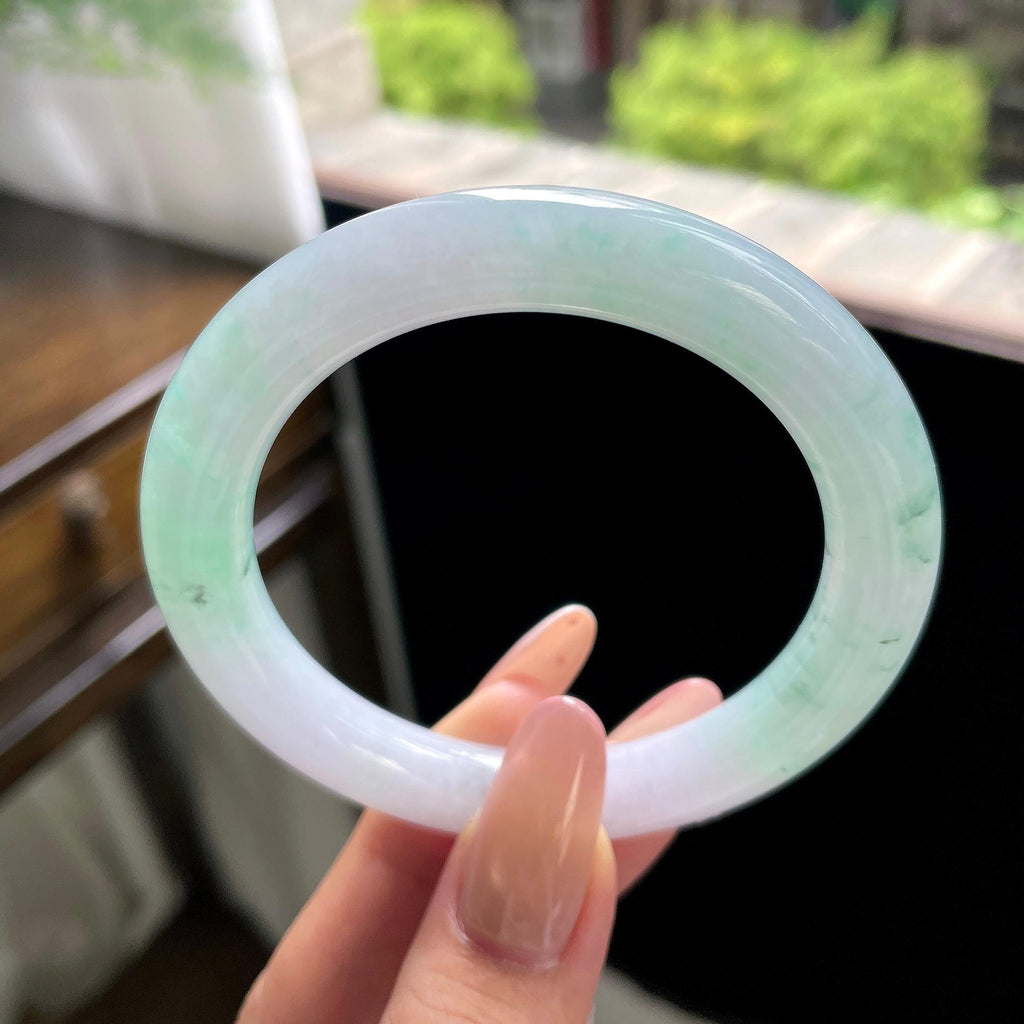 细糯种幻彩飘花圆条 55.5圈 天然缅甸A货翡翠（yc703279）