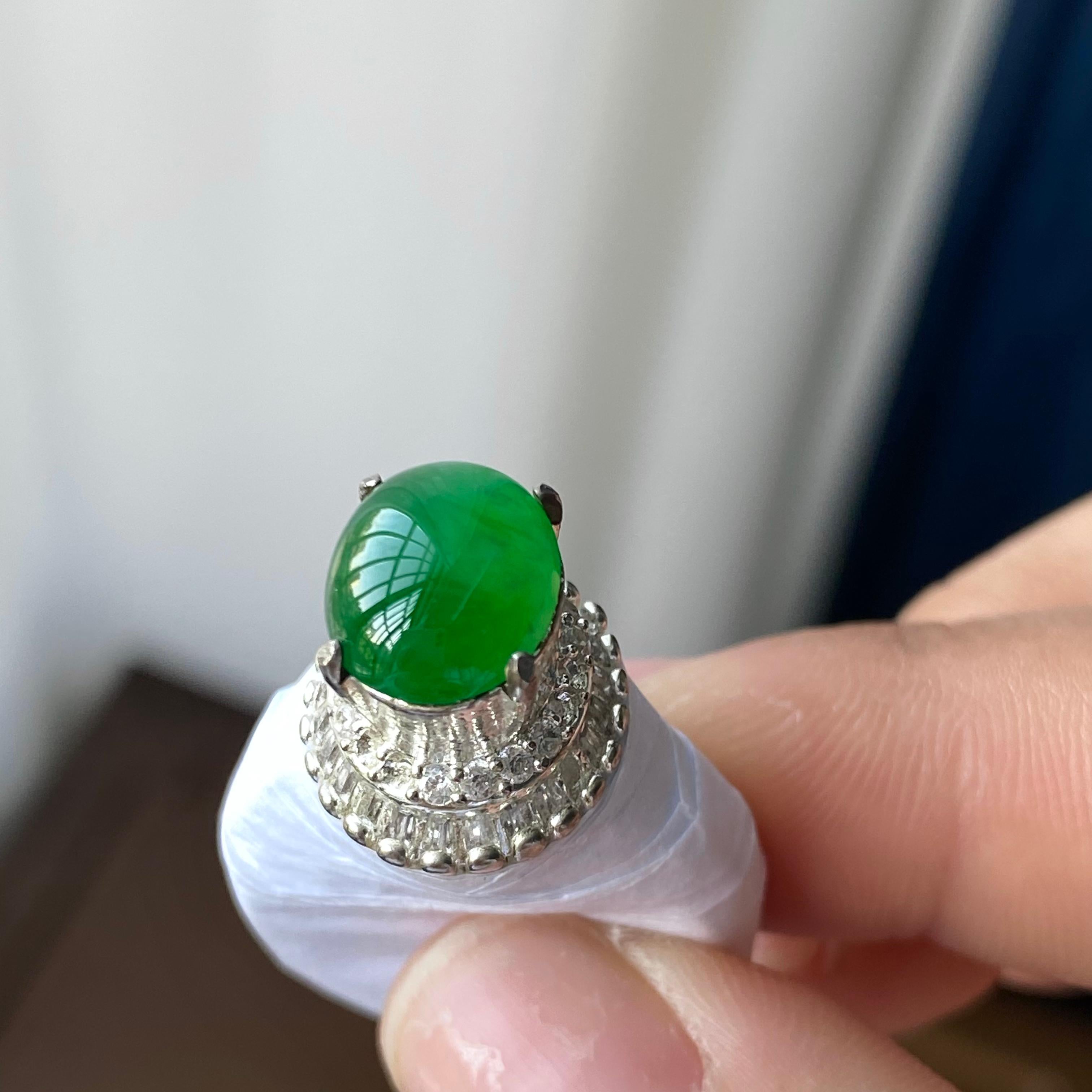 冰种满绿蛋面裸石（yc303870）