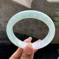 糯冰种飘花翡翠平安镯（60.3mm）（TF06261503）