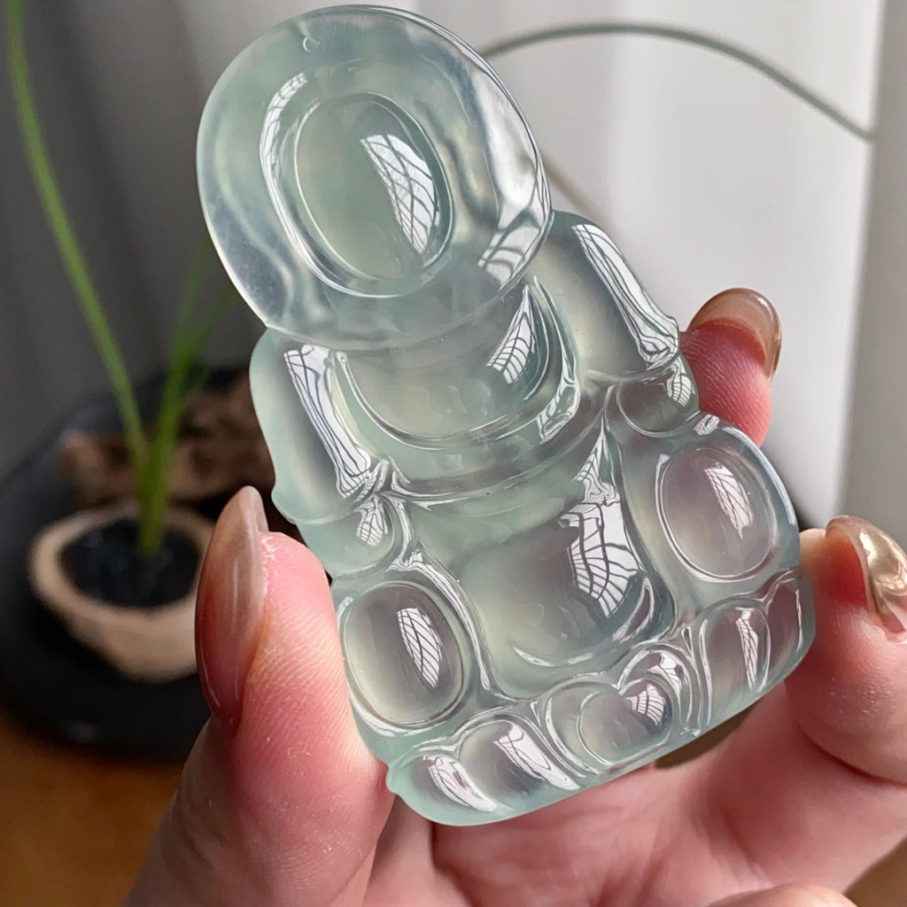 冰玻种淡晴底观音吊坠（yc260825）