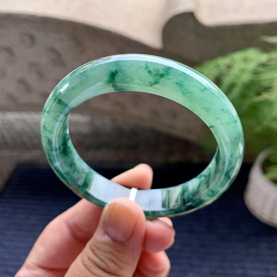 细糯种飘花平安镯（54.6mm）（yc098148）