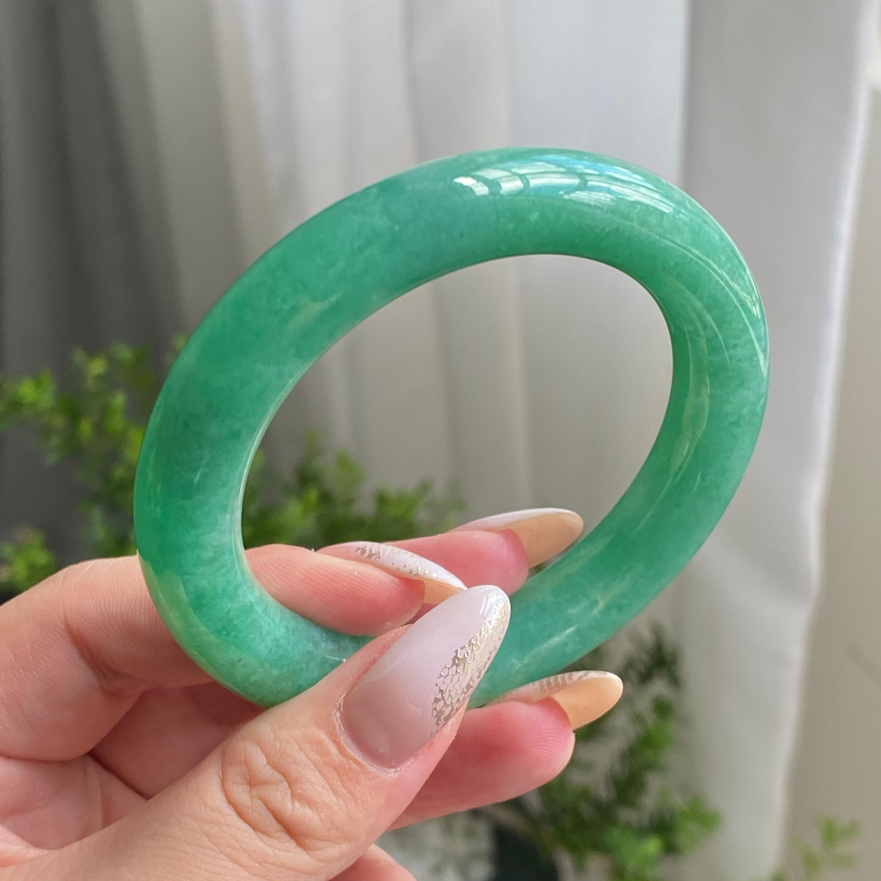 细糯种满绿圆条手镯（54圈）（yc206606）