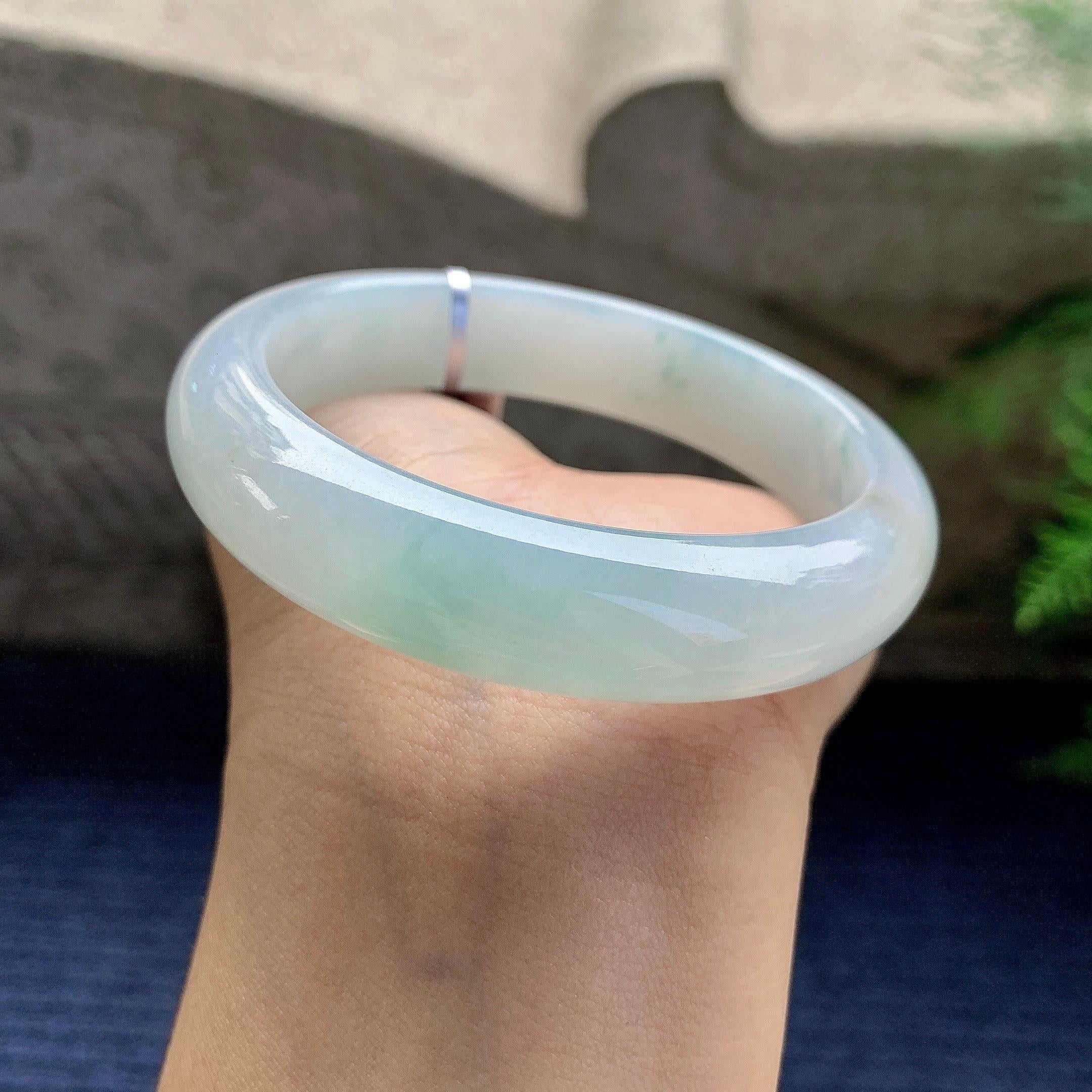 细糯种飘花平安镯（56.3mm）（yc280854）
