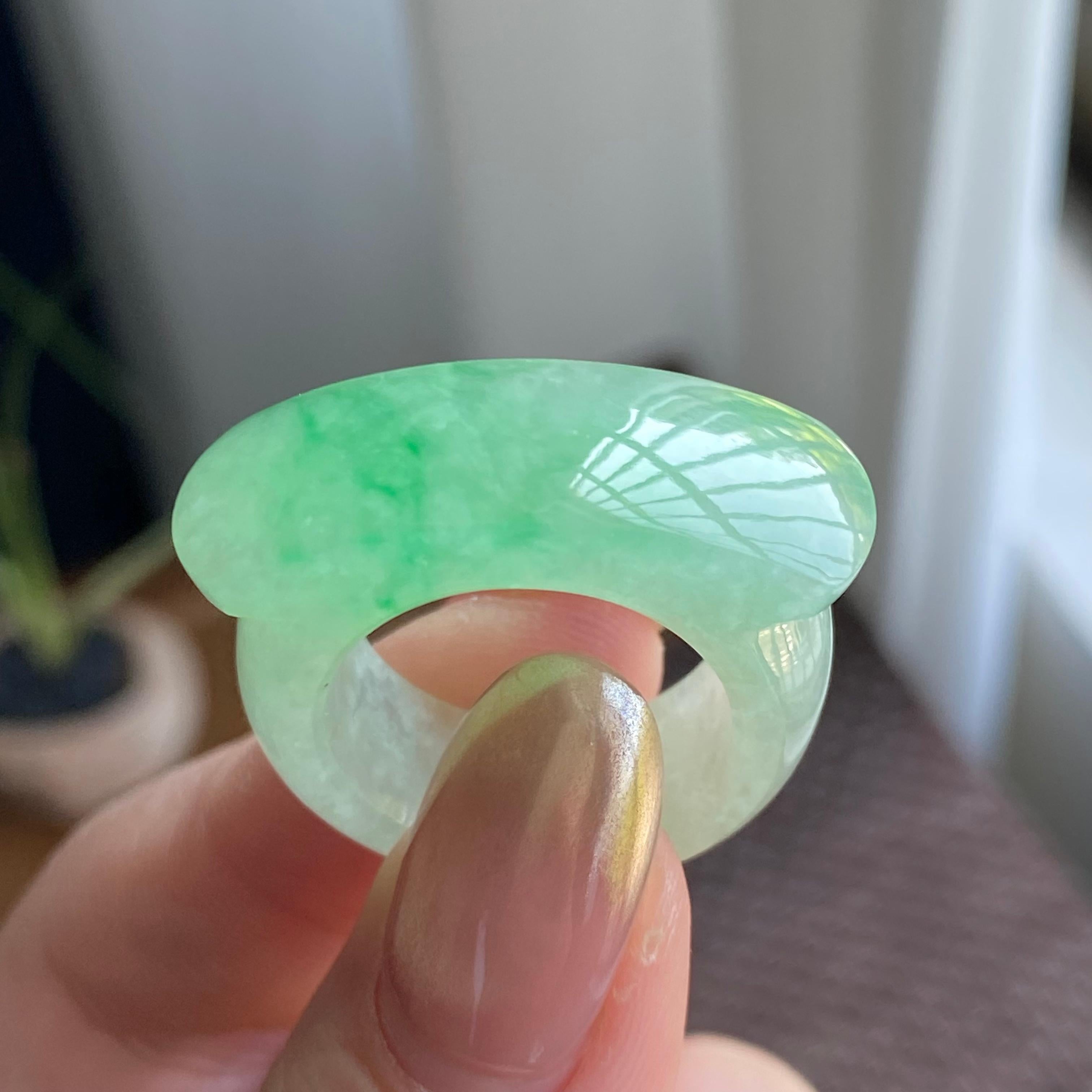 糯冰种金丝阳绿扳指（yc267893）
