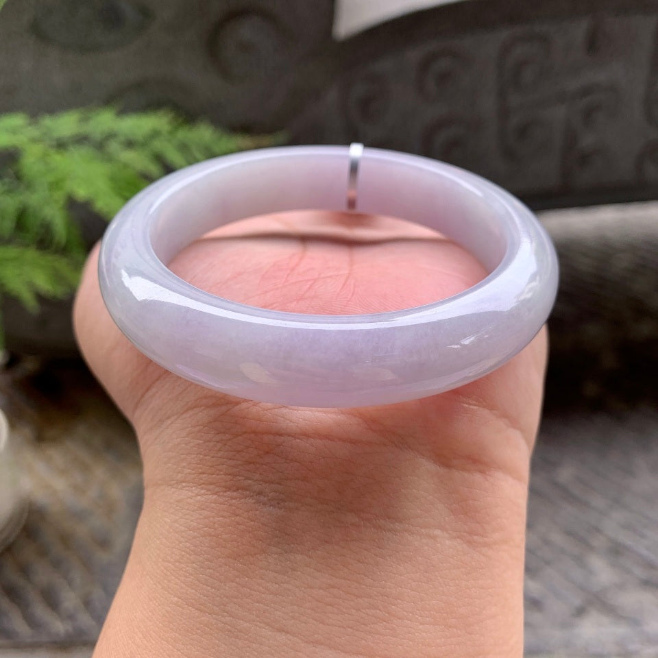 糯种淡粉底平安镯（57.5mm）（yc017433）