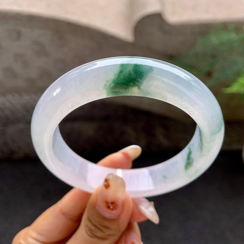 糯冰种飘花平安镯（57mm）（yc272780）