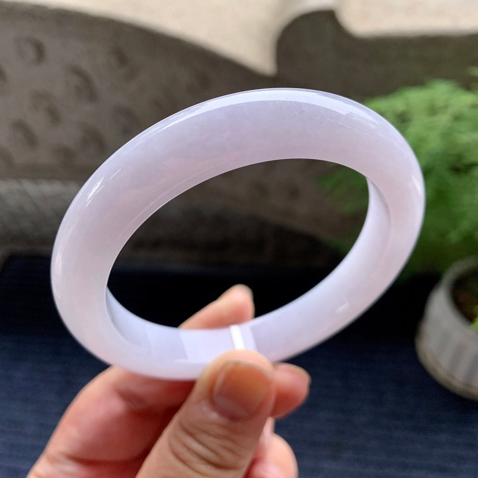 细糯种淡紫罗兰平安镯（60.8mm）（yc093439）