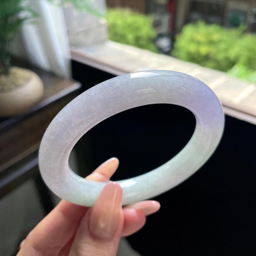 细糯种春彩圆条 56.4圈 天然缅甸A货翡翠（yc693137）