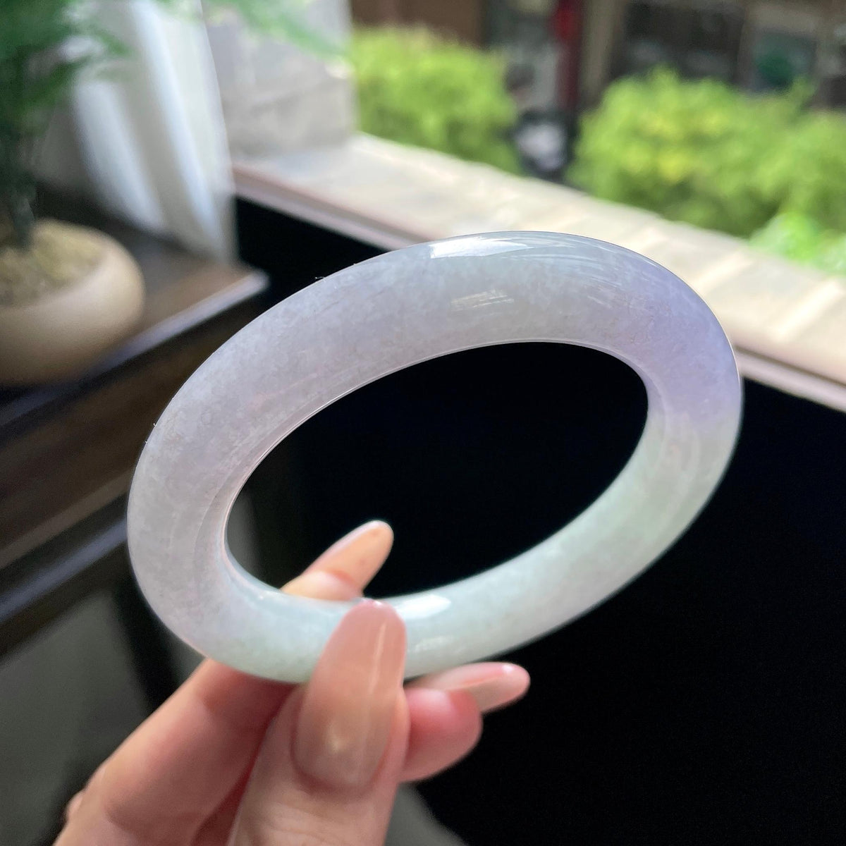 细糯种春彩圆条 56.4圈 天然缅甸A货翡翠（yc693137）