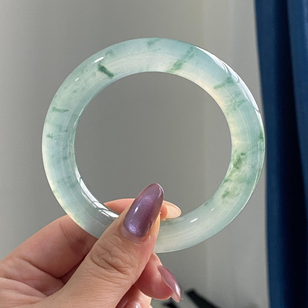 冰种飘花圆条手镯（57圈）（yc195792）