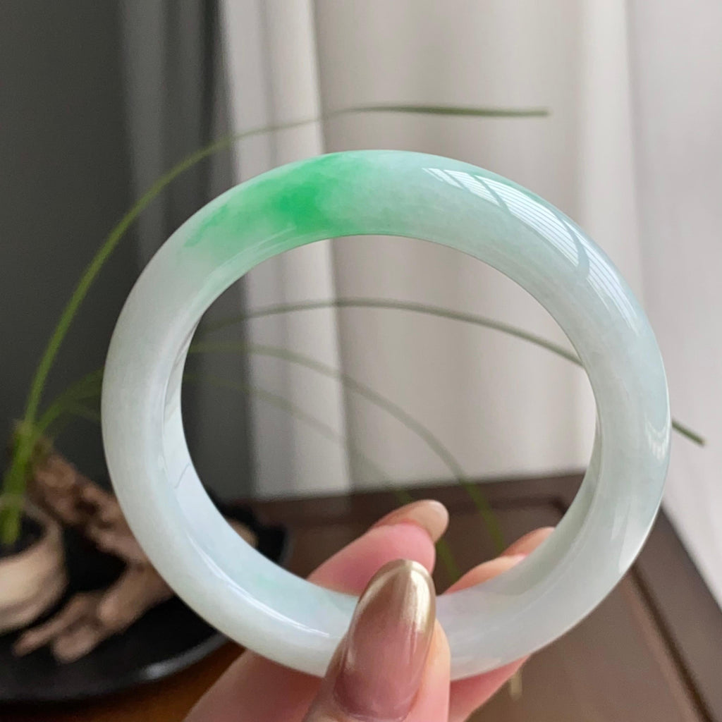 细糯种白底青平安镯（55圈）（yc259456）