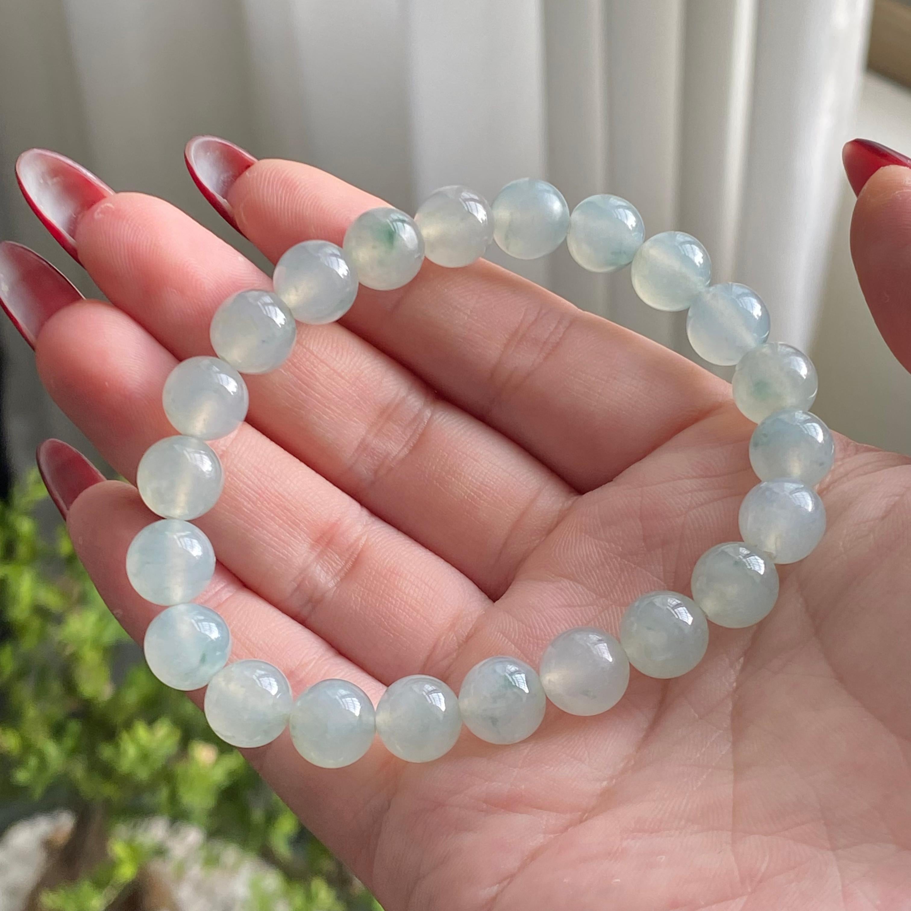 冰种飘花单圈手串（22颗）（yc213186）