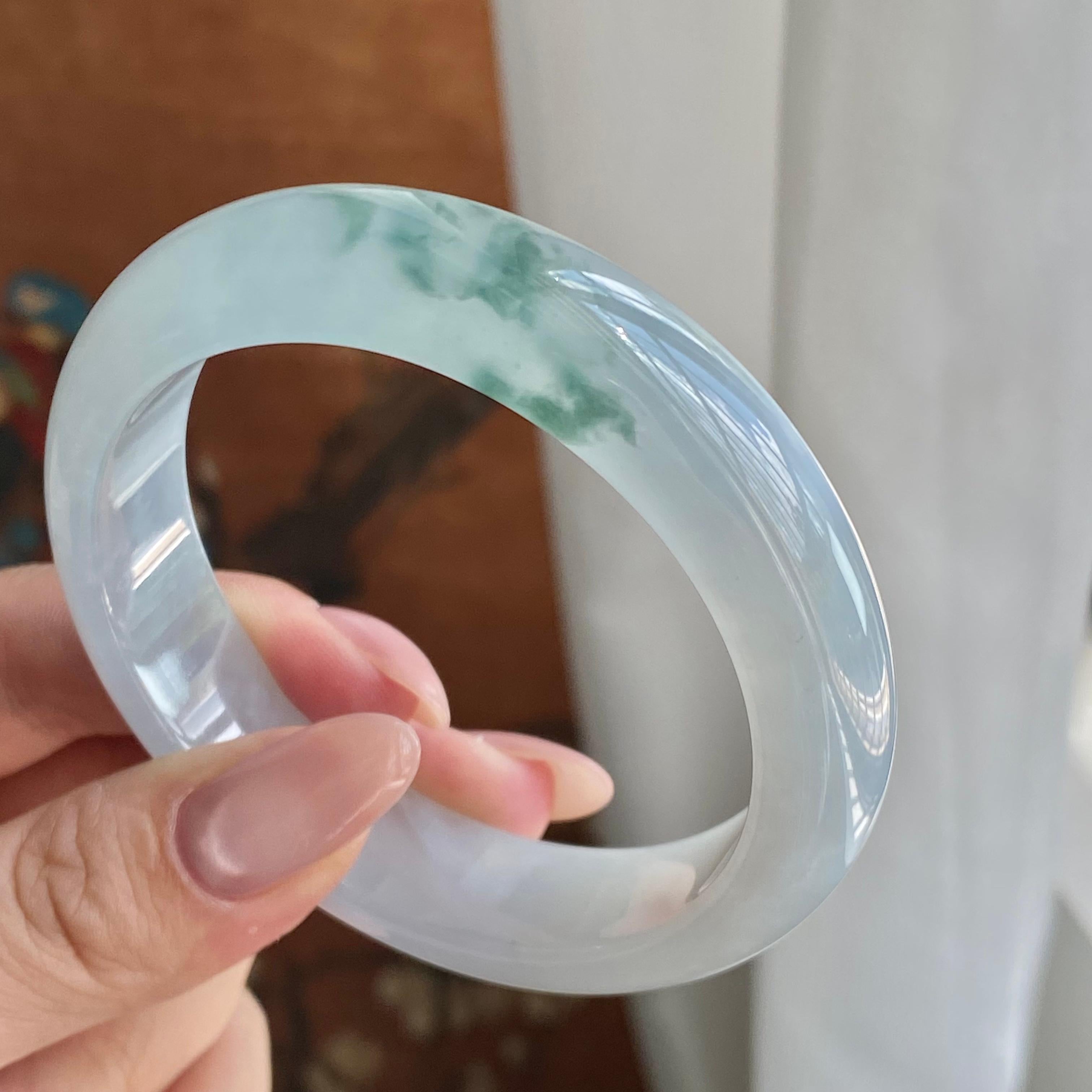 冰种飘花平安镯（57圈）（yc229036）