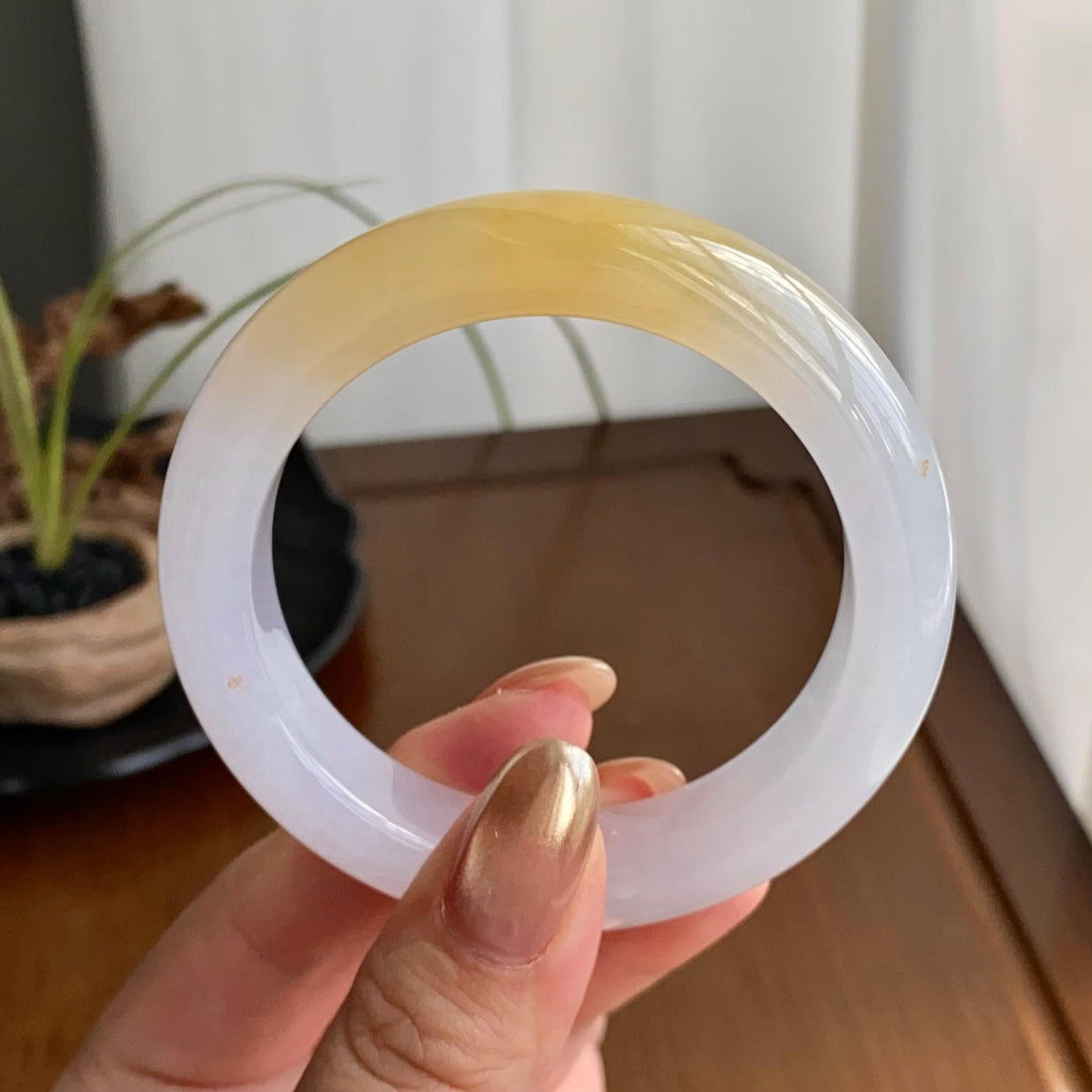 糯冰种黄翡平安镯（52圈）（yc258952）