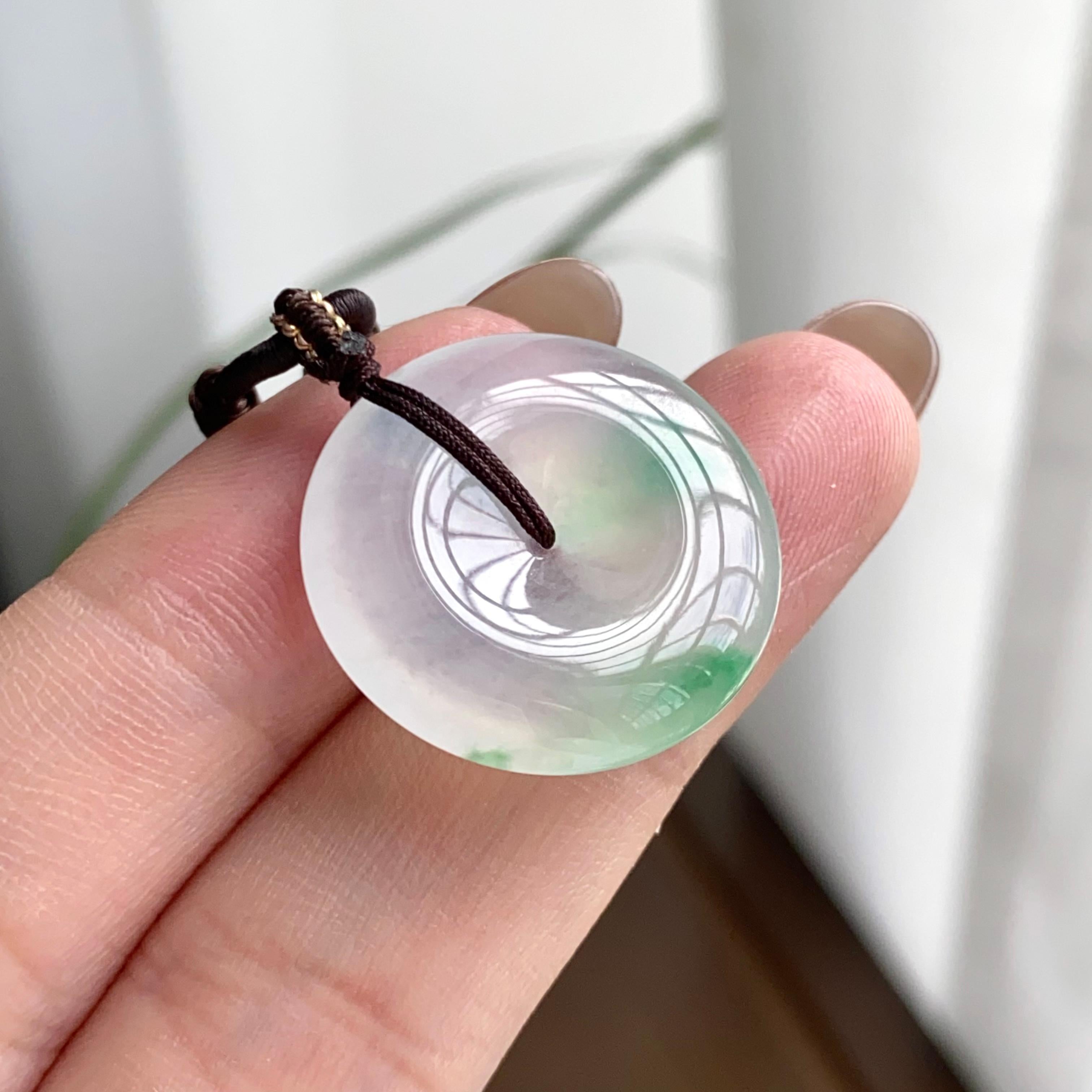 冰种飘花平安扣吊坠（yc262759）