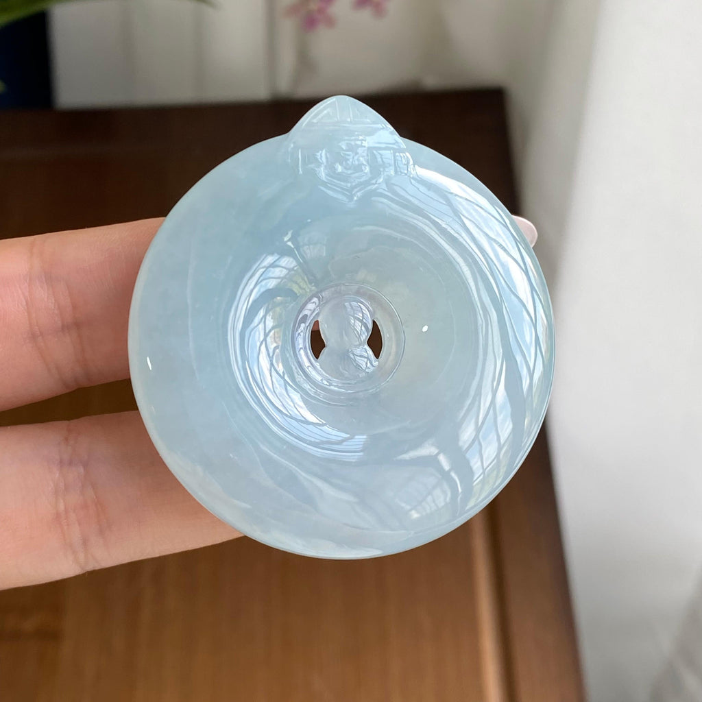 糯冰种蓝晴底平安扣吊坠（yc297002）